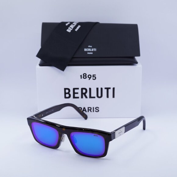 Berluti BL40003U 52X Rectangle Sunglasses - Havana/Blue - Picture 5 of 10